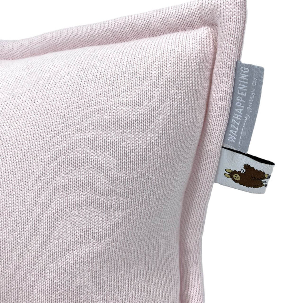 Kussen Knitty - lichtroze - gebreid - roze